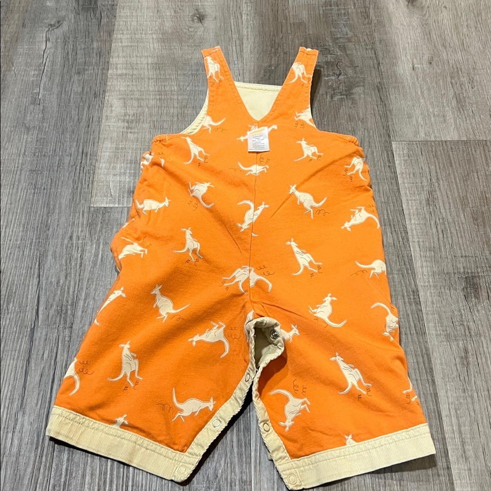 HTF Gymboree Vintage Kangaroo print overalls with stuffed kangaroo size 3-6M - Picture 7 of 14